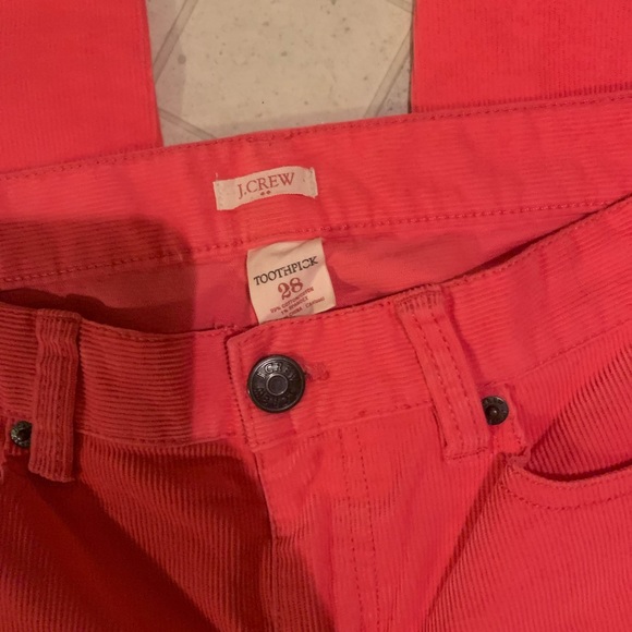 J.Crew toothpick coral cords hip 28 - Picture 8 of 8